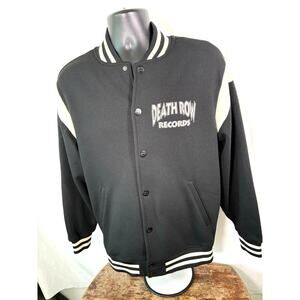 Death Row Records Varsity Jacket Black Snap Up Hip Hop